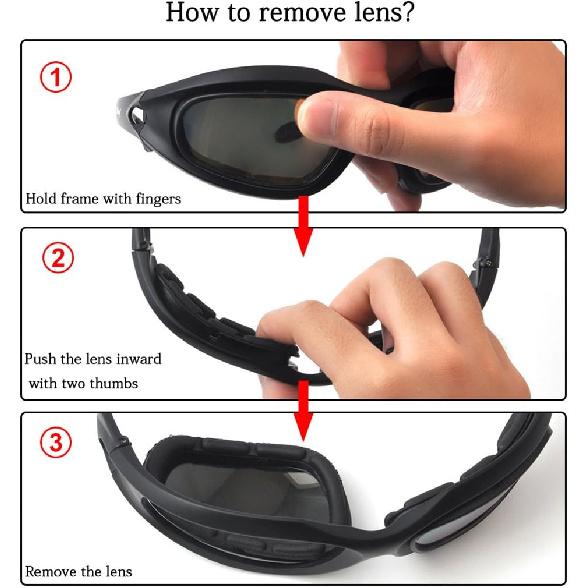 Bernard Bertha Motorcycle Riding Glasses Goggle Kit, Padded Glasses Frame with 4 Lens Kit for Outdoor Activity Sport