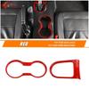 Red Water Bottle Holder Gear Shift Panel Cover Trim Kit for Ford Mustang 2015-23