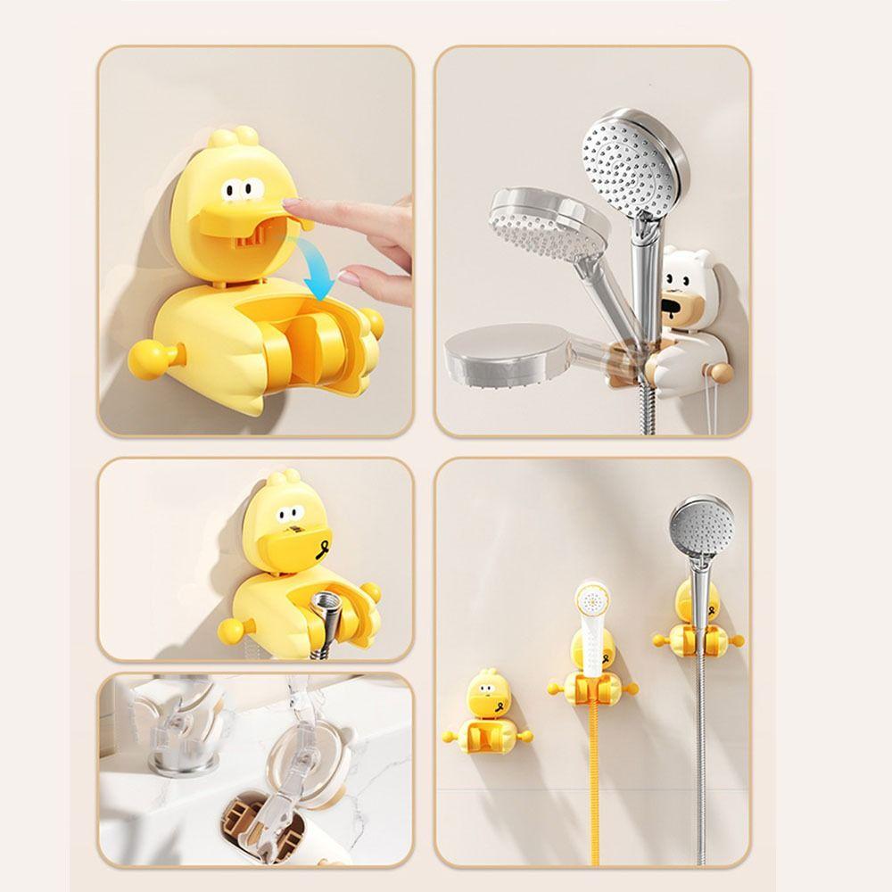 Adjustable Angle Cartoon Shower Head Holder Punch-Free Shower Bracket Kitchen
