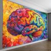 Colorful Brain-Themed Polyester Backdrop - Perfect for Living Room, Bedroom, Office & Party Decor | Ideal Creative Gift