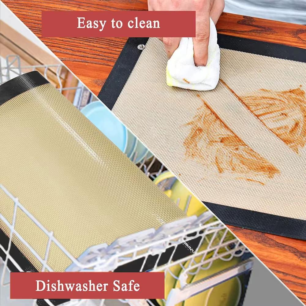 Fiberglas Isıya Dayanıklı Pişirme Matları İçin Tasarlanmış Küçük Düğmeli Sızdırmaz Silikon Pişirme Pedleri Kurabiye Makaron Tekrar Kullanım