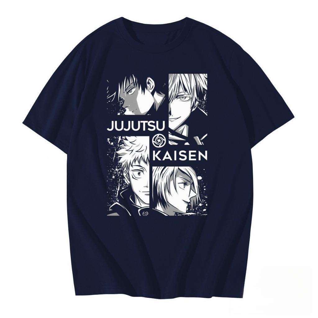 Japanese Anime Jujutsu Kaisen Men Women Summer T-shirt Oversized Retro Short-sleeved Casual Comfortable Loose Harajuku Street