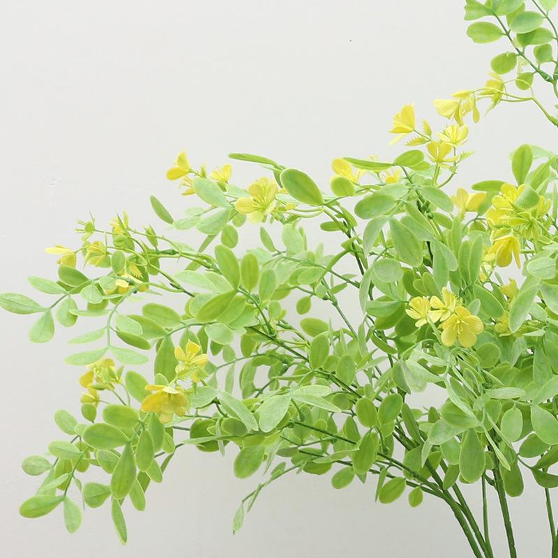 Имитация стены из растений Мягкий клей на ощупь Листья акации Окно отеля Украшения — фото 5