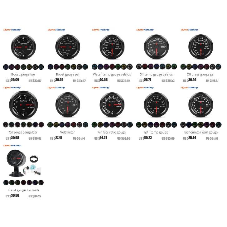 Dynoracing Car 2" 52mm 40-140 Celsius Oil Temp Gauge 7 Colors LED Oil Temperature Meter High Speed Motor With Sensor BX101490