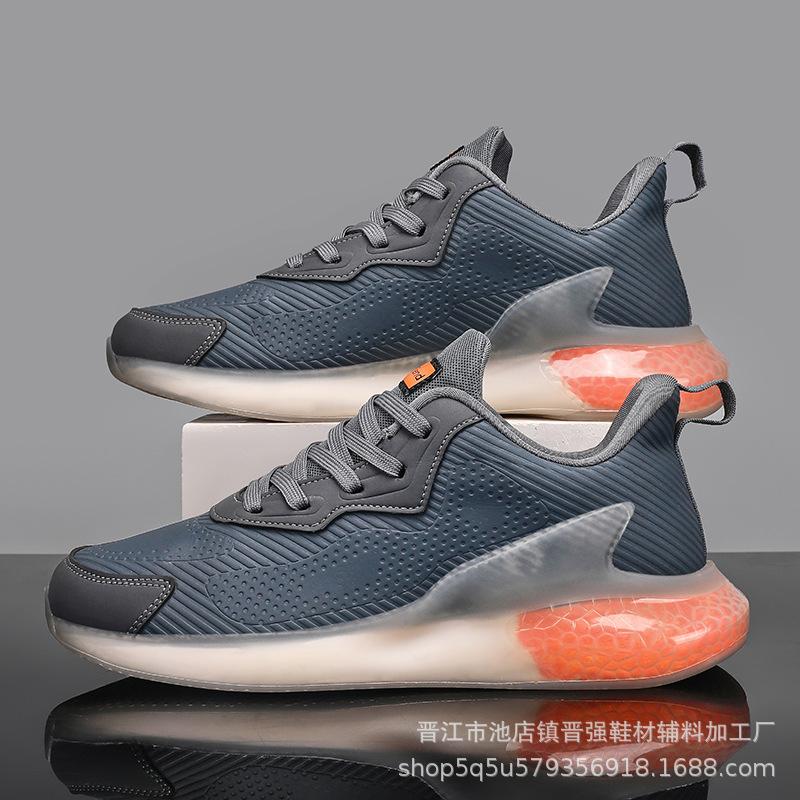 

Ultra-light soft-soled running shoes are becoming more popular, thick-soled sports and leisure trendy shoes, high-quality leather trendy fashion 46 синий