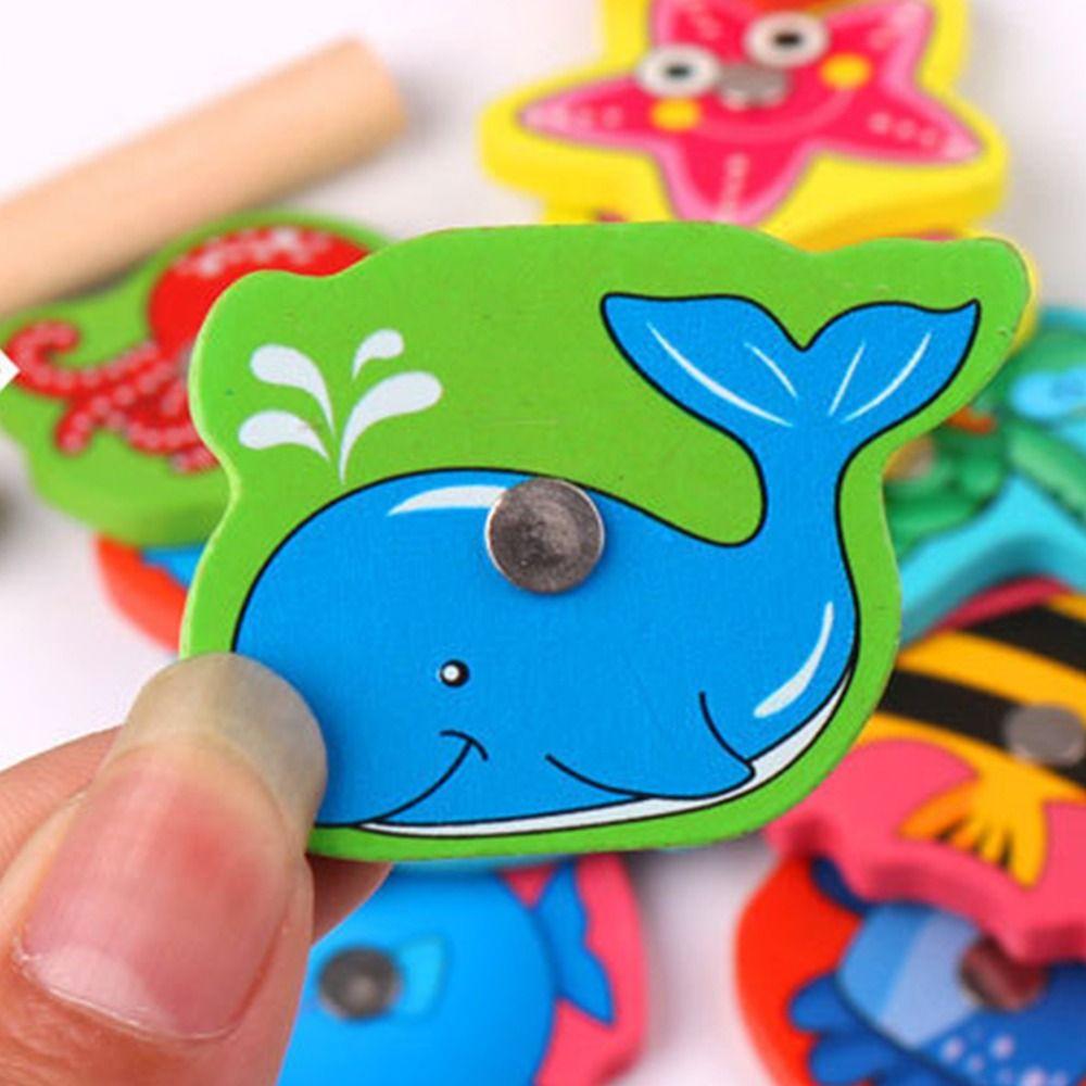 Wood Montessori Fishing Game Multicolor Fish Catching Game Educational Toy  Developmental Toy