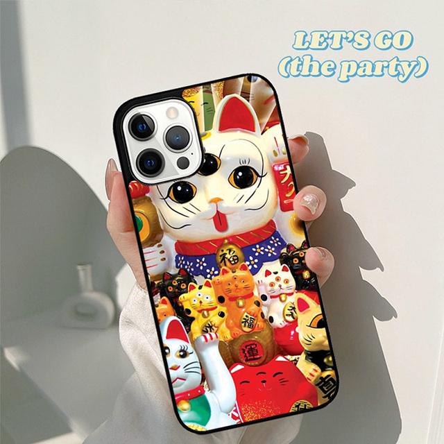 Autumu Japanese Lucky Cat Art Phone Case Cover for iPhone 16 15 12 mini 11 13 14 Pro Max SE 2020 Apple 6S 7 8 Plus Coque