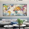 Golden World Map Pictures Posters and Prints Wall Art Canvas Paintings for Living Room Decoration Cuadros Home Decor No Frame