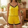 Women's Lace Patchwork Modal Camisole & Shorts Loungewear Set