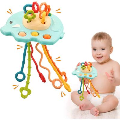 Montessori Toy From 1 Year, Sensory Baby Toy, Silicone Pull Cord Activity Toy, for Baby Sensory Toy, Montessori Baby Toy, Girls Boys Gift