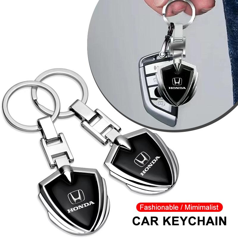 Car Accessories 3D Metal Key Rings Car Logo Emblems Keychain for Honda Civic Accord CRV HRV Fit Jazz City Odyssey Jade Vezel UQ8