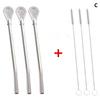 2/4/6Pcs Detachable Bombilla Filter Straw Stainless Steel Reusable Yerba Mate Tea Spoon Straw Bar Accessories
