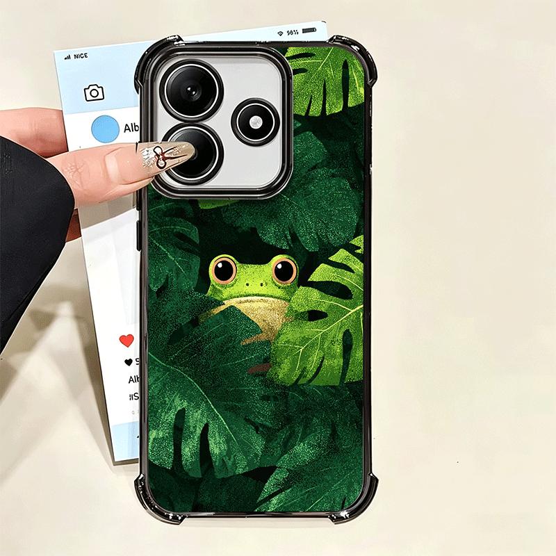 Cute Cartoon Frog Plating Phone Case For Xiaomi Poco X5 X6 X7 X8 Pro Max F8 Ultra F7 M8 M7 M5S Redmi 15C 15 14C 13C 13 X3 12C F6