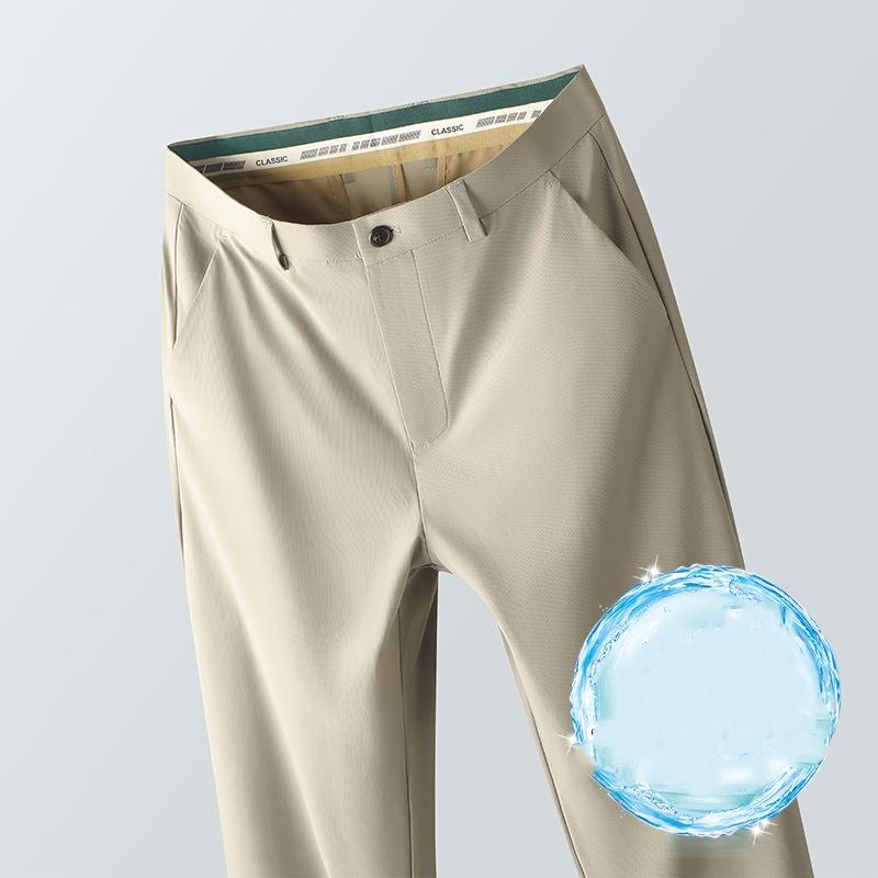 

29-40 Мужские летние брюки Тонкий ледяной шелк Летний парчовый Повседневные брюки Мужские Тонкие стрейчевые Прямые с высокой посадкой Деловые брюки 29