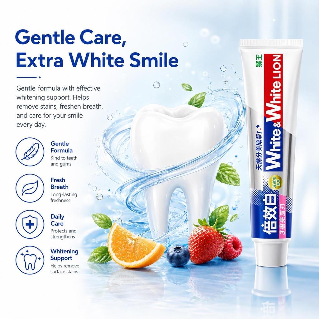Dentifricio Lion Extra White (Fusione di Frutta) 180g