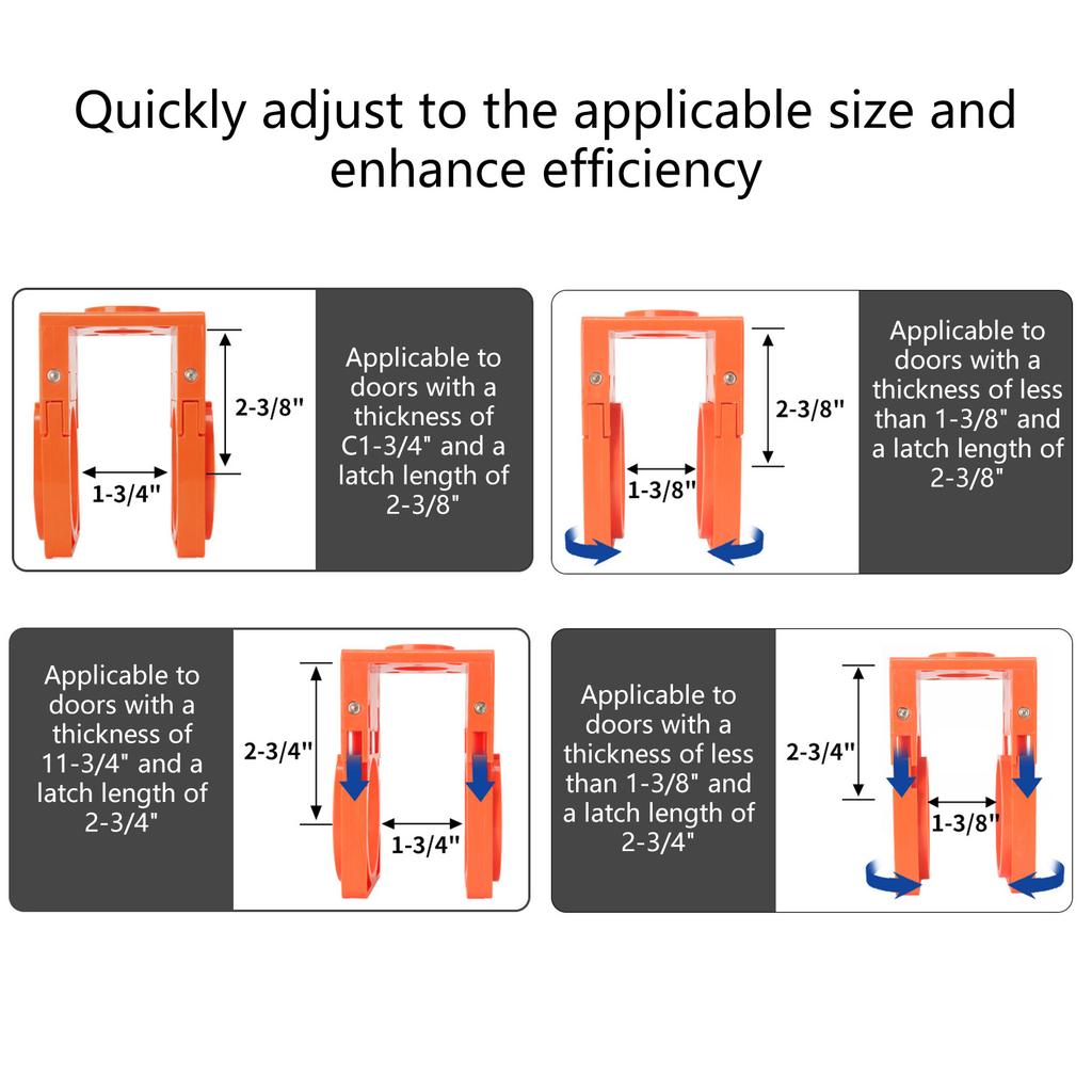 4Pcs Wood Door Lock Installation Set Including Hole Drilling Template for Quick Setups Common Lock Size