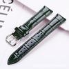 Red Bamboo Joint Pattern Genuine Leather Watch Strap, Unisex