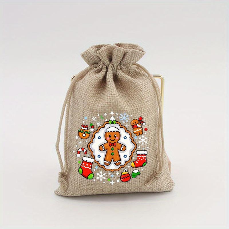 6pcs Festive Christmas Gift Bags - 6 Assorted Colors, Elastic Drawstring Closure, Ideal for Holiday Party Decorations