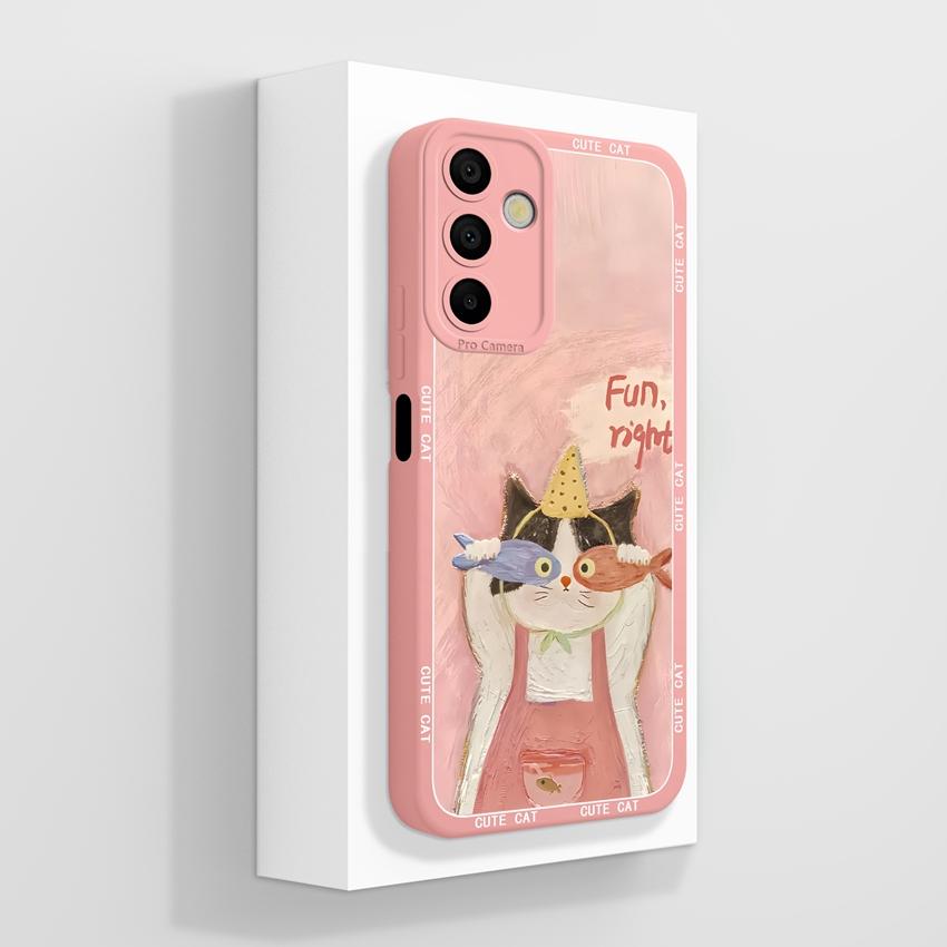 For Samsung Galaxy A15 A16 A14 M15 M16 F13 F15 Cover Case Cute Cartoon Astronaut Pattern Liquid Silicone Anti Drop Protective Shell For Samsung Casing