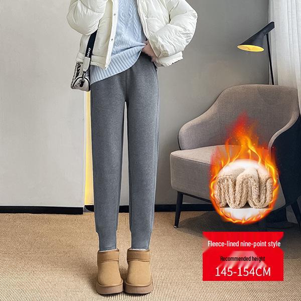 Unisex Lambswool Jogger Pants for Kids – High Waist, Thickened, Plus Velvet, Warm and Casual for Autumn and Winter.