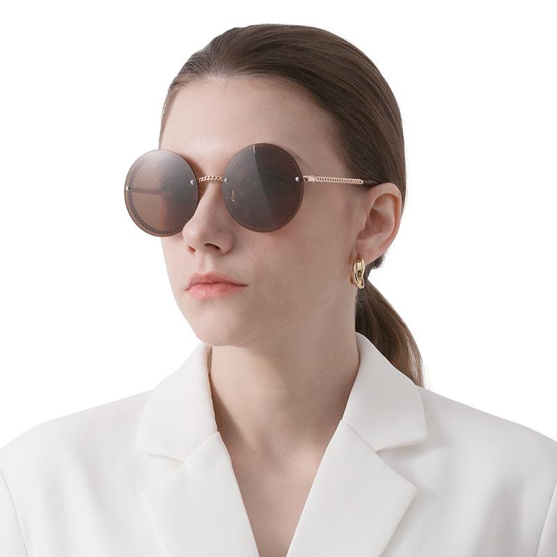 Trendy Metal Wire Round Frame Sunglasses for Women Men Luxury Brand Vintage Sun Glasses Punk Eyewear Shades UV400