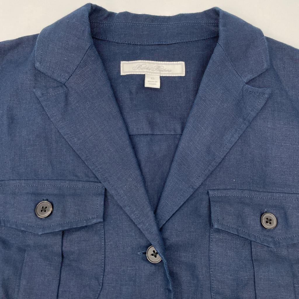Brooks Brothers Navy Linen Belted Shirt Dress dress XS NavyUsed