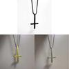 Geometrische Kruis Hanger Ketting Voor Mannen Met Roestvrijstalen Ketting En Edgy Stijl