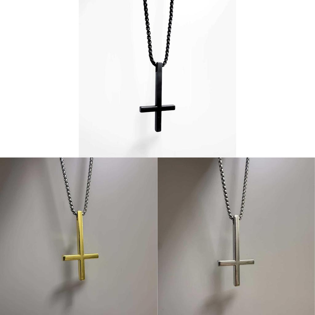 Geometrische Kruis Hanger Ketting Voor Mannen Met Roestvrijstalen Ketting En Edgy Stijl