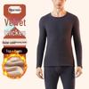 Men's Luxe Fleece-Lined Lambswool Thermal Set for Autumn-Winter