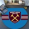 West Ham United F.C.,Runder Teppich,Teppich für Wohnzimmer Schlafzimmer Sofa Spielzimmer Dekor,Rutschfeste Fußmatte