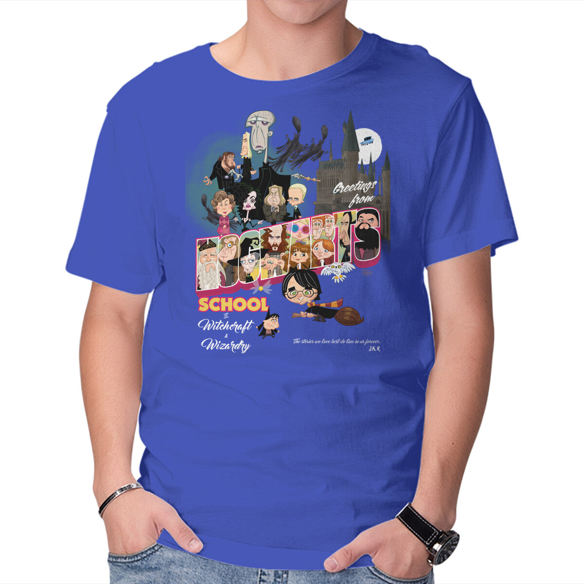 Unisex Crew Neck T-Shirt Greetings From Hogwarts School Graphic Short Sleeve Casual Tee XS