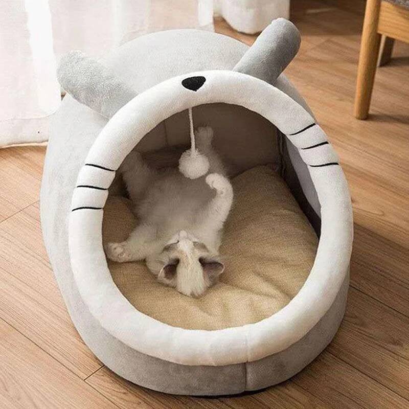 

Cave For Cats Small Dogs Self-Warming Tent Cat Hut Comfortable Pet Sleeping Bed Foldable Removable Washable S