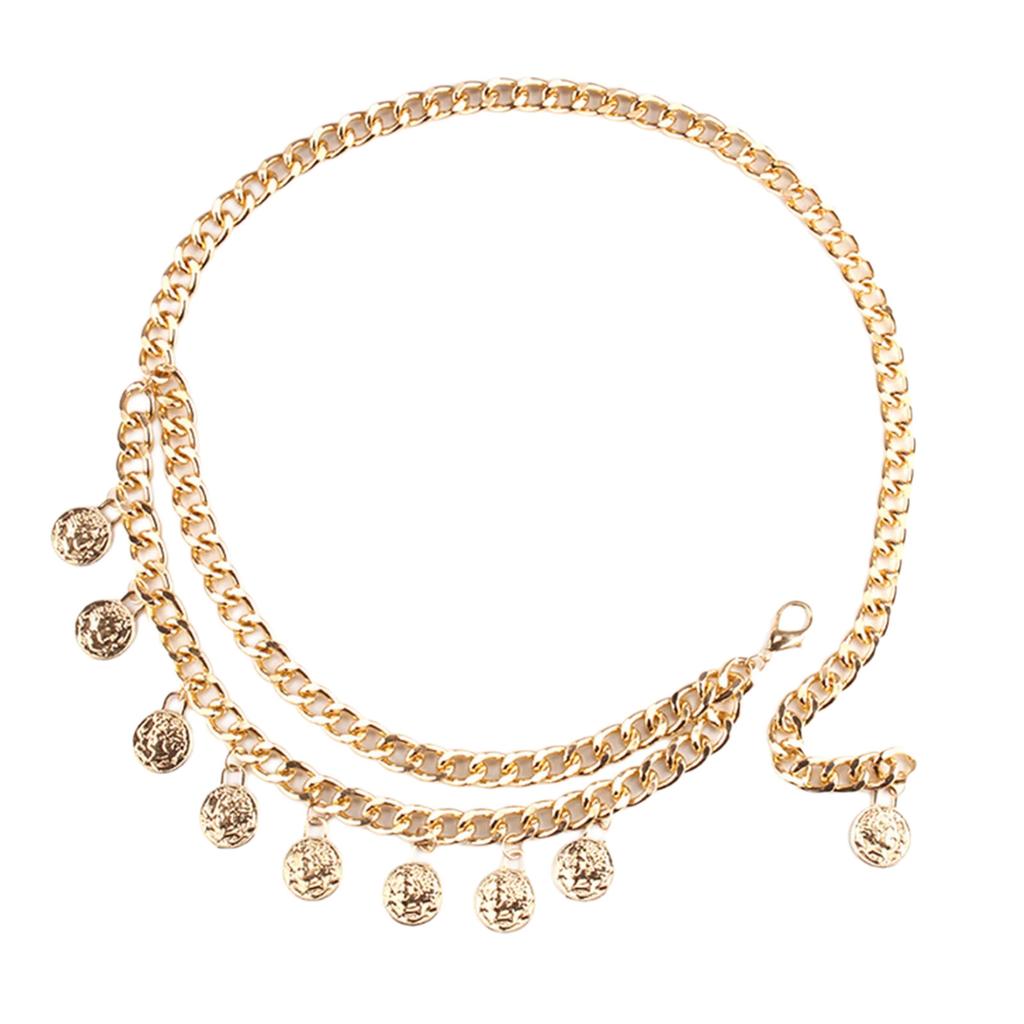 Classical Double Layer Portrait Coin Waist Jewelry Detachable Tassels Trim Adjustable Hip Chain Body Jewelry For Women Fashion Accessories