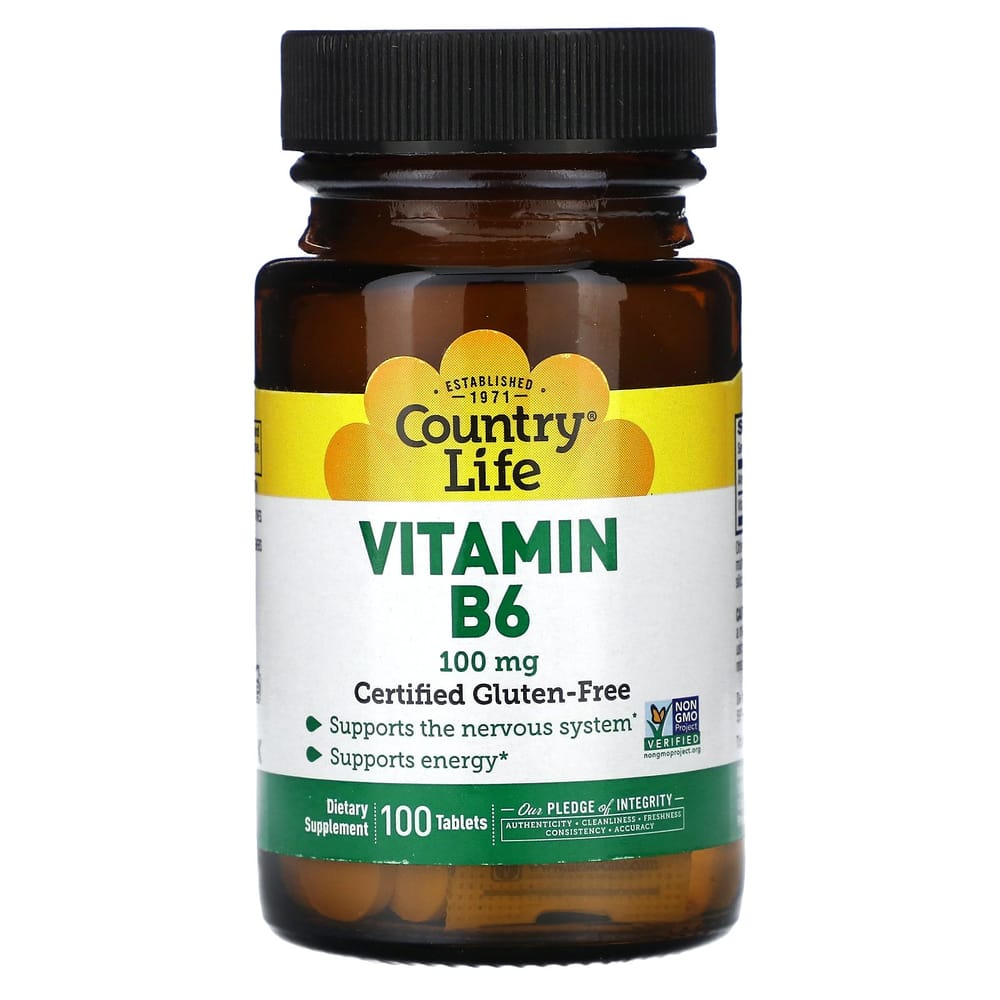 Country Life Vitamin B6 100 mg, 100 Tablets