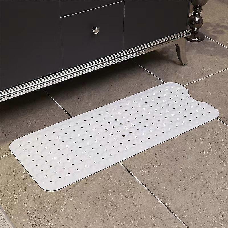 Bath Mat,non-slip Anti-mould Shower Mat,bathtub Mat With Suction Cup And Drain Holes,machine Washable,100 X 40cm Clear2pcs