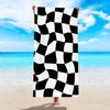 Large Beach Towel For Women Men Wavy Plaid Bath Towel Oversized Quick Dry Sand Free Swimming Pool Travel Shower Blanket