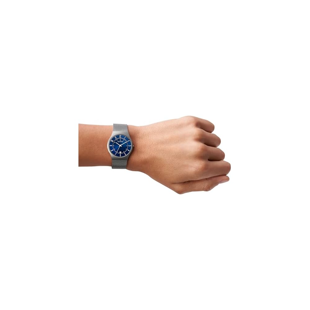 GRENEN Titanium and Gray Steel Mesh Watch