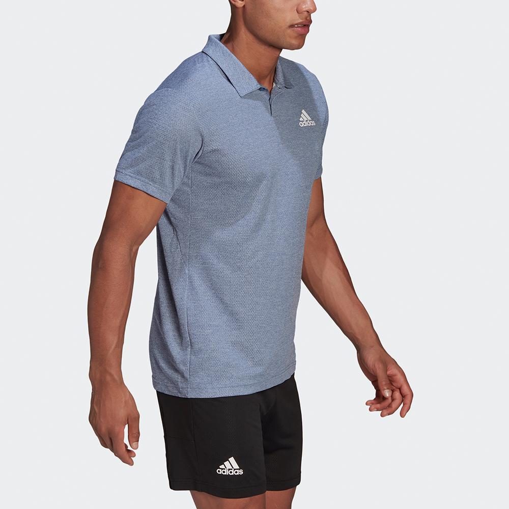 Adidas Polo Shirts Men's Blue Polo Collar Moderate Straight Fit GQ3730