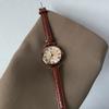 Small Round Dial, High-value and Elegant Women's Watch, Artistic Women's Watch, New Exquisite Small Brown Watch.