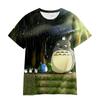 3D Hayao Miyazaki Cartoon Totoro Pattern Printed Casual Short Sleeved Children's Boy T-shirts - Soft Medium Stretch Fabric Summer Relaxed Fit Clothing