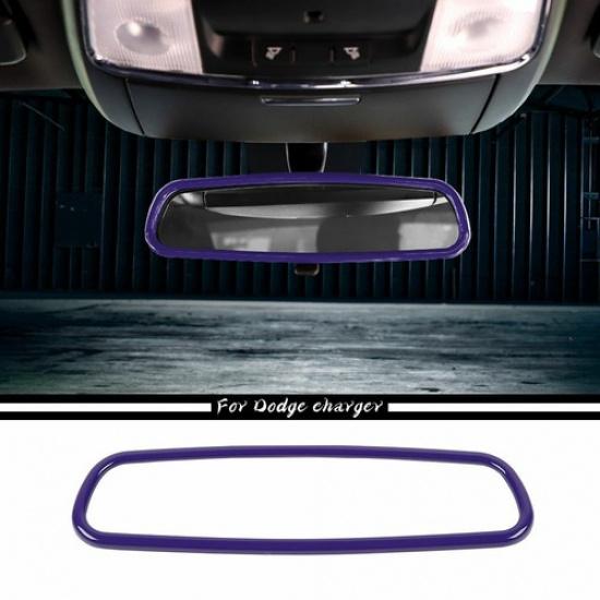 Car Rear View Mirror Frame Trim Panel Cover Panel For 2010+ Dodge Charger Purple