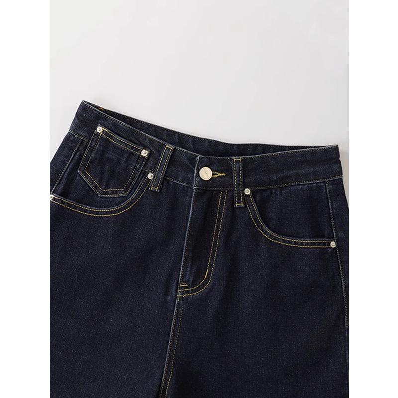 Women's Retro Plaid Patchwork Wide-Leg Jeans - High Street Trend, Loose Fit