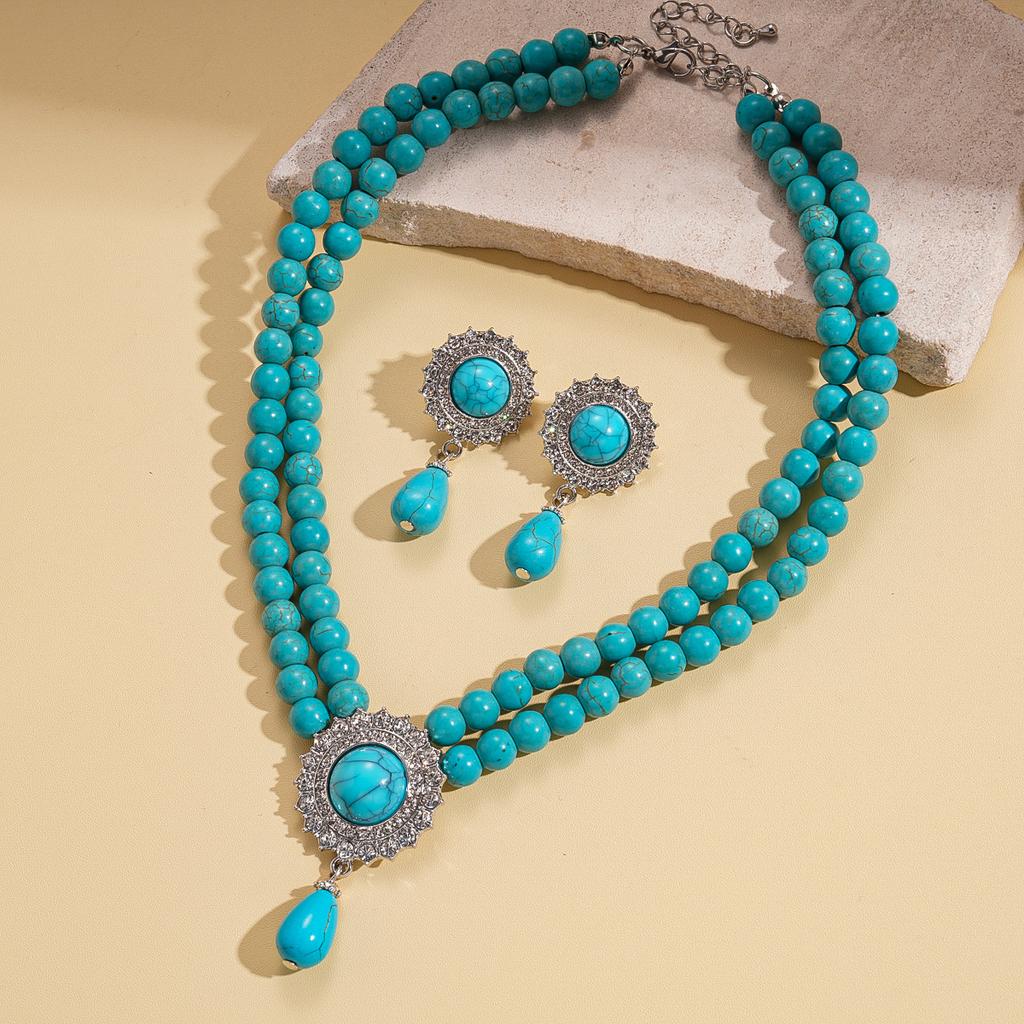 Elegant Summer Exaggerated Versatile Women'S Jewelry Necklace And Earring Set