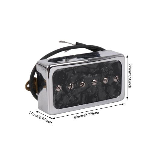 Yibuy 2-Piece Black Pearl Single Coil Pickup Bridge and Neck Set for Electric Guitar Parts