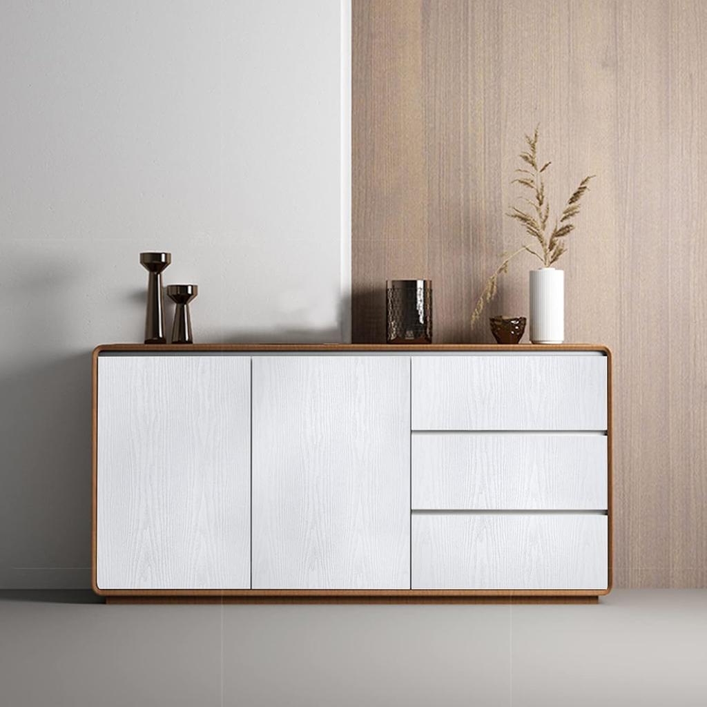 White Wood Grain Adhesive Film - Self-Adhesive Vinyl Wrap for Furniture, Kitchen Cabinets & Countertops - Peel & Stick DIY Home