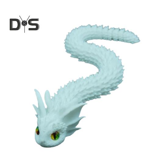 3D Printed Dragon Snake Figurine Movable Joints Mini Snake Figure Articulated Animal Model Toy Home Office Bookshelf Desktop Decoration Ornament