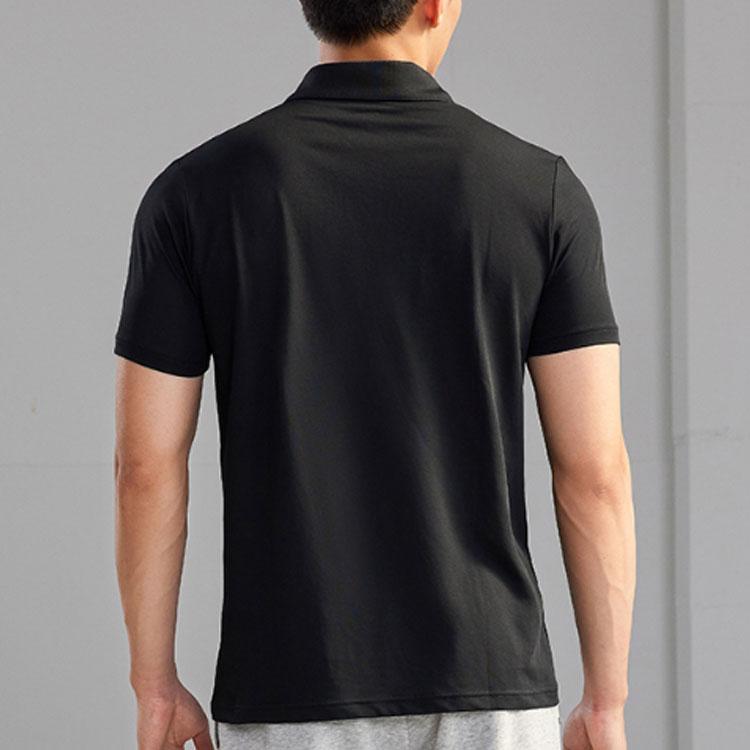 Li-Ning Quick-Dry Solid Color Breathable Short Sleeve Polo Shirt Men tops Black APLQ249-5