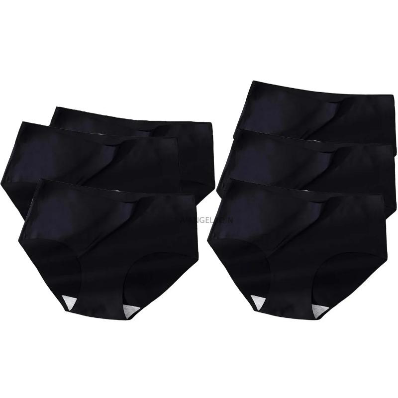 6Pcs/Lot Seamless Panties Women Ice Silk Underwear Intimate Solid Breathable Crotch Briefs Girls Sexy Tanga Multiple Lingerie
