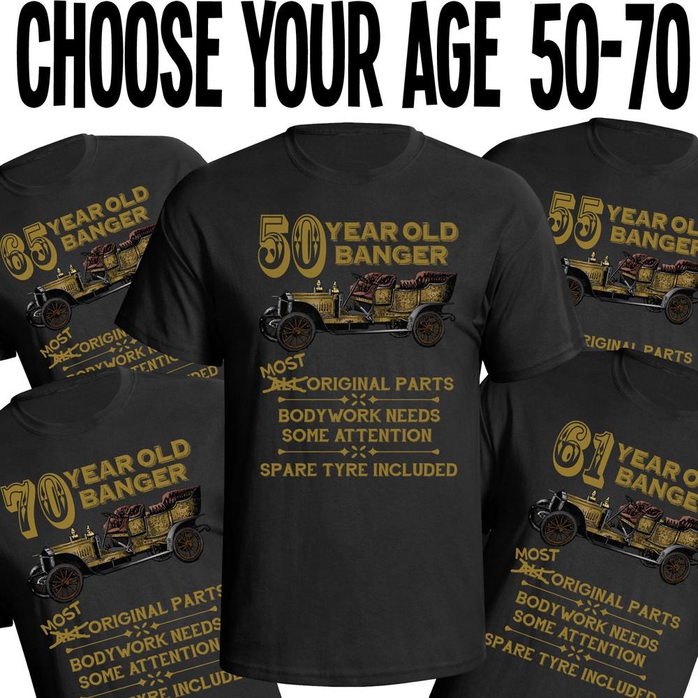 

Mens Birthday T Shirt OLD BANGER Eco Gift 50th 60th 70th Choose 50-70 Premium L