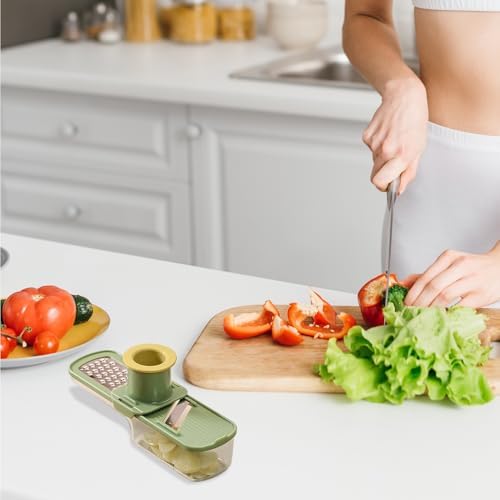 Multi-Functional Garlic Press & Grinder, Stainless Steel Garlic Mincer for Ginger Carrot Almond Food, Professional Kitchen Tool